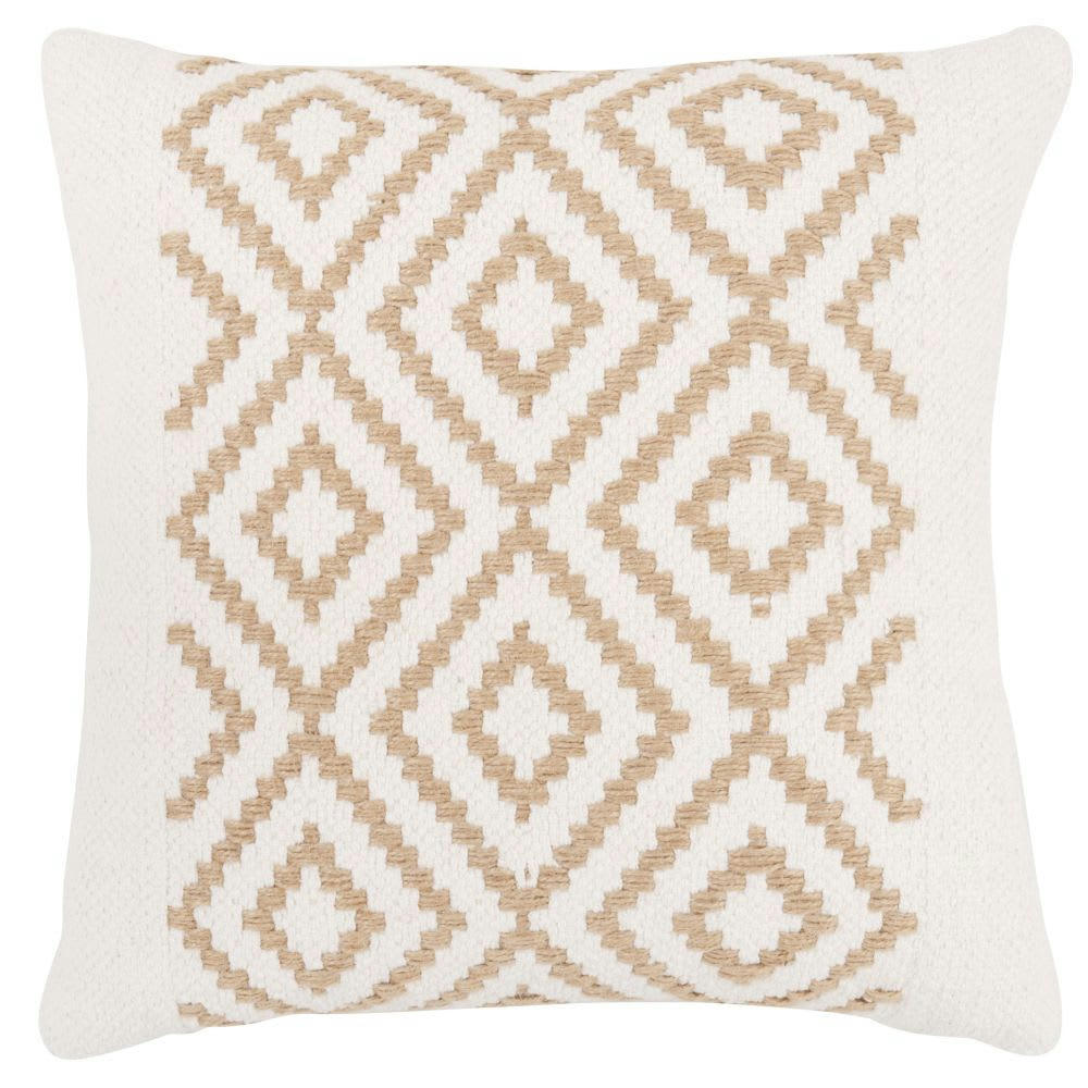 TUCSON - Coussin en jute et coton motifs graphiques 45x45