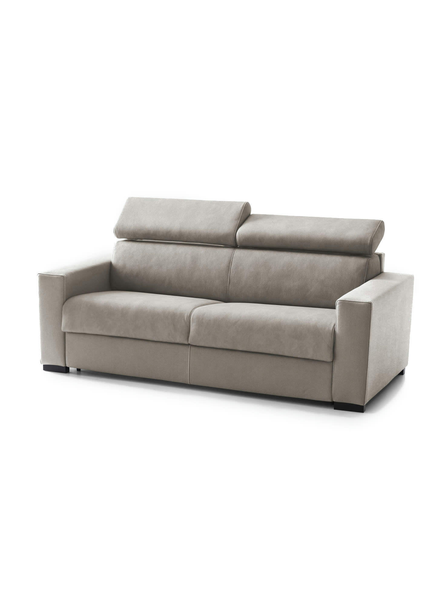 DPANAD - Canapé fixe 2 places en tissu gris tourterelle