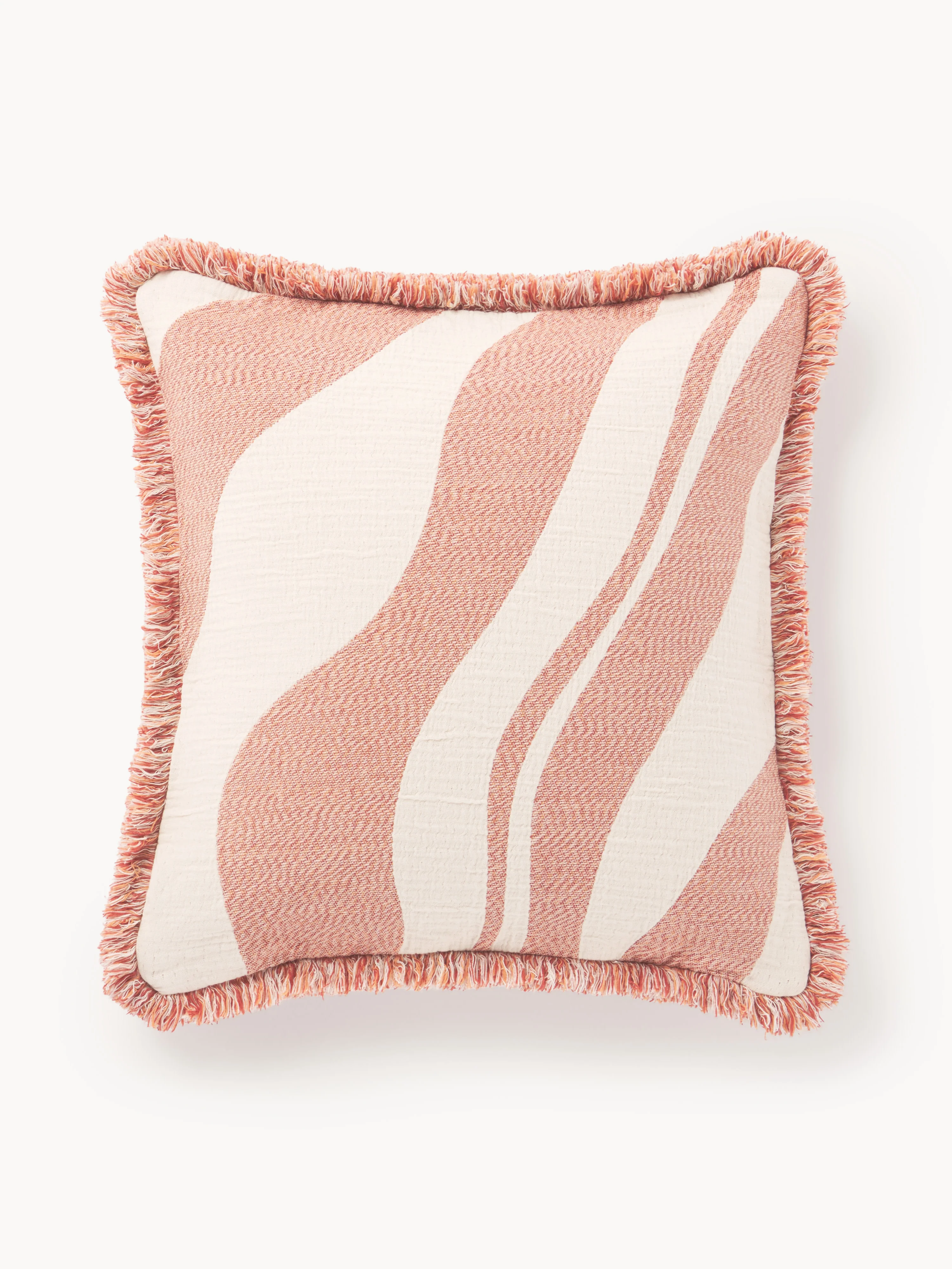 Jacquard-Kissenhülle Rui mit Fransen