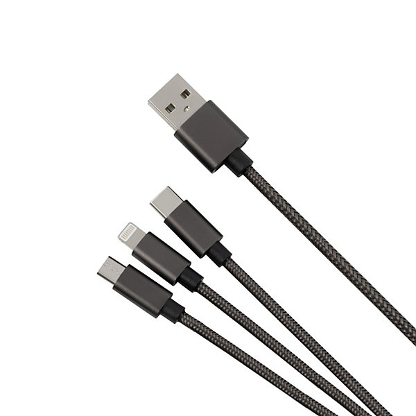 Câble 3 en 1 Lightning/Micro/USB-C GAO
