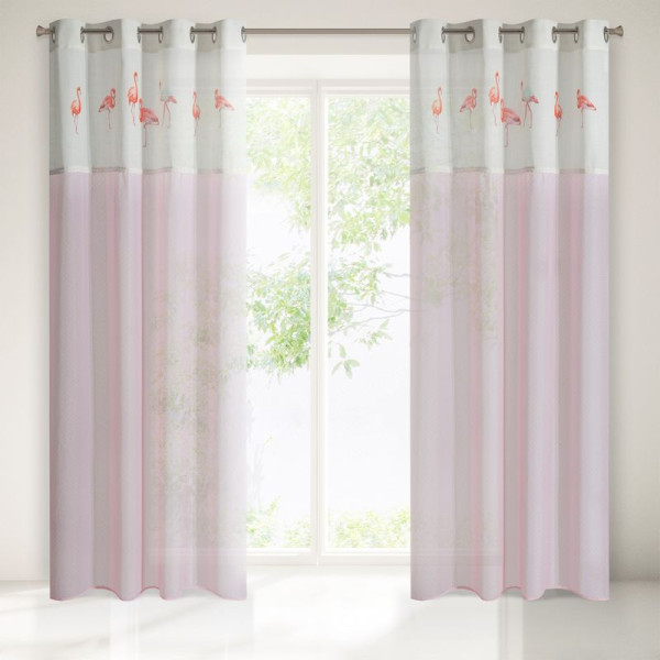 Zasłona na przelotkach FLAMINGO 140x250 różowa