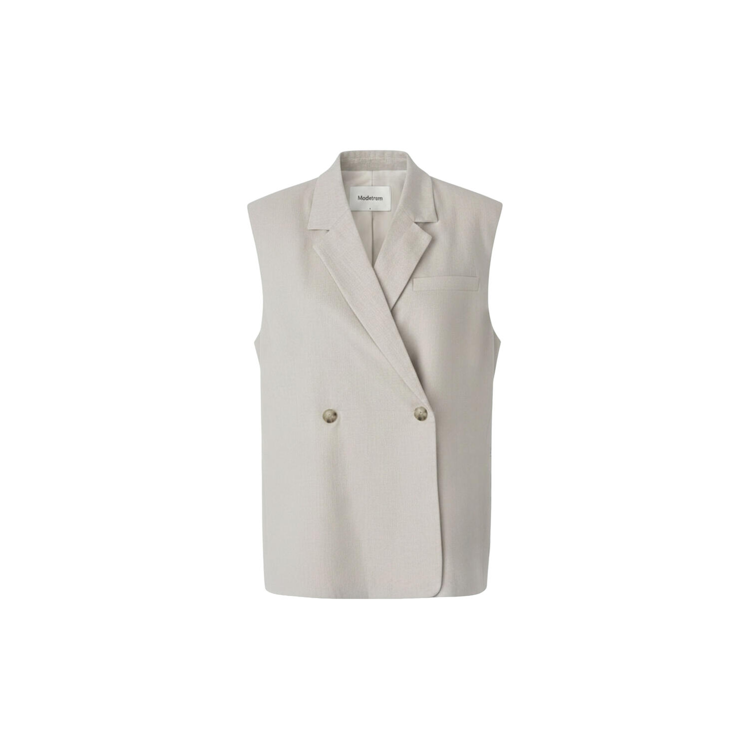 Galemd linen vest, beige melange