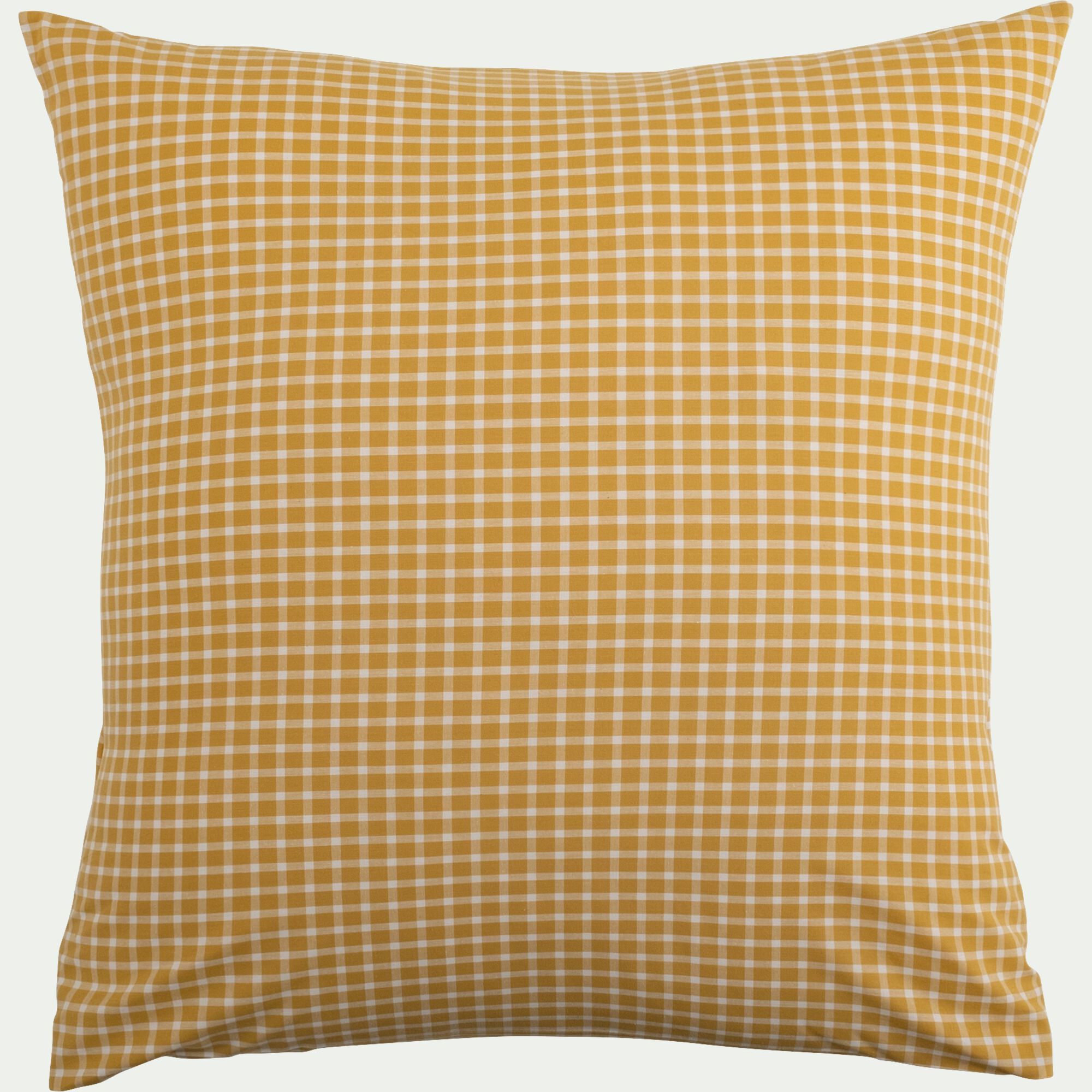 PLAKA - Lot de 2 taies d'oreiller en coton motif carreaux 63x63cm - jaune