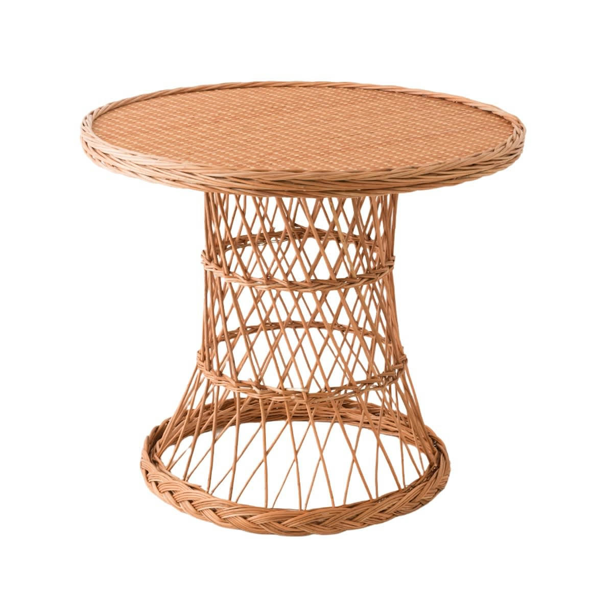 GUERIDON - Table ronde en osier D80