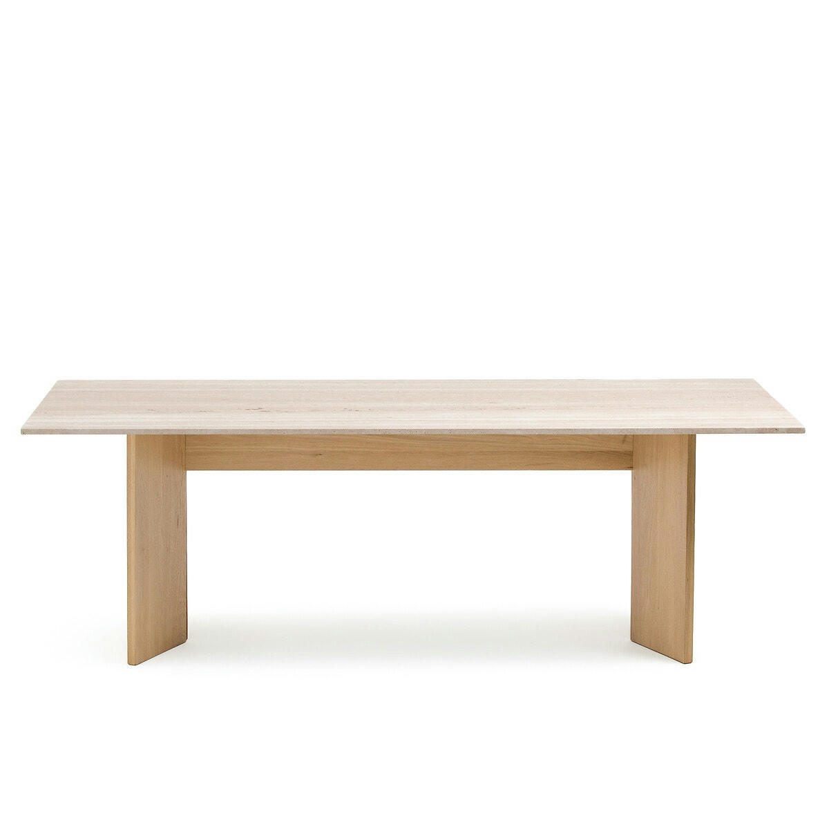 Table travertin chêne massif blanchi, Mindo