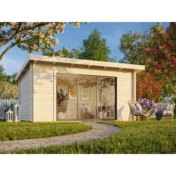 Gartenhaus »Lea Slide«, B x H x L: 450 x 244 x 330 cm, Grau, tauchgrundiert