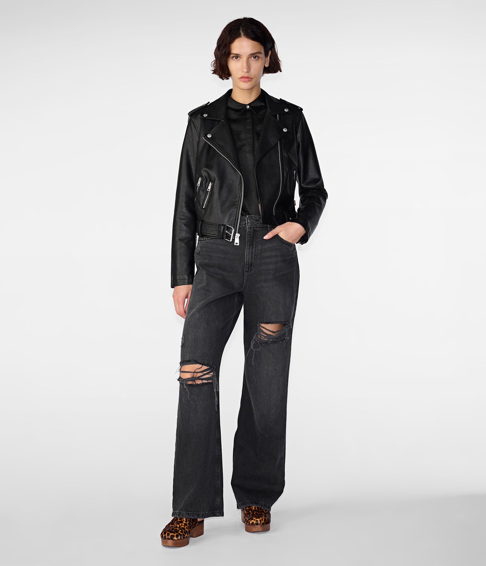 Faux Leather Moto Jacket