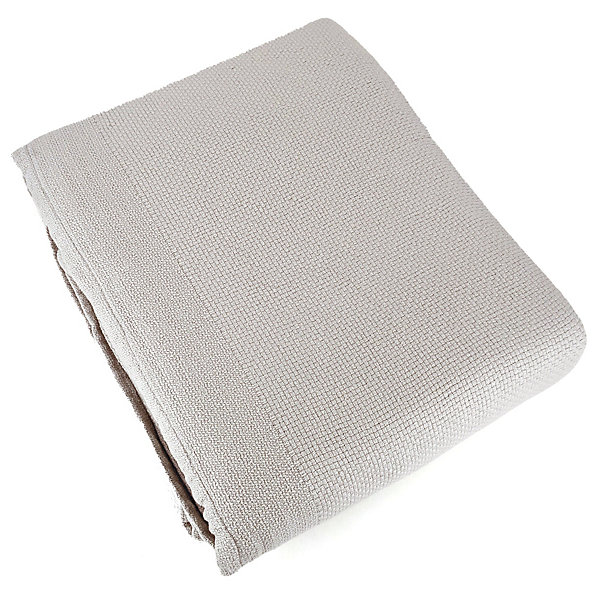 Couverture été 180x240 cm coton recyclé 365g/m2 RIVIERA gris perle