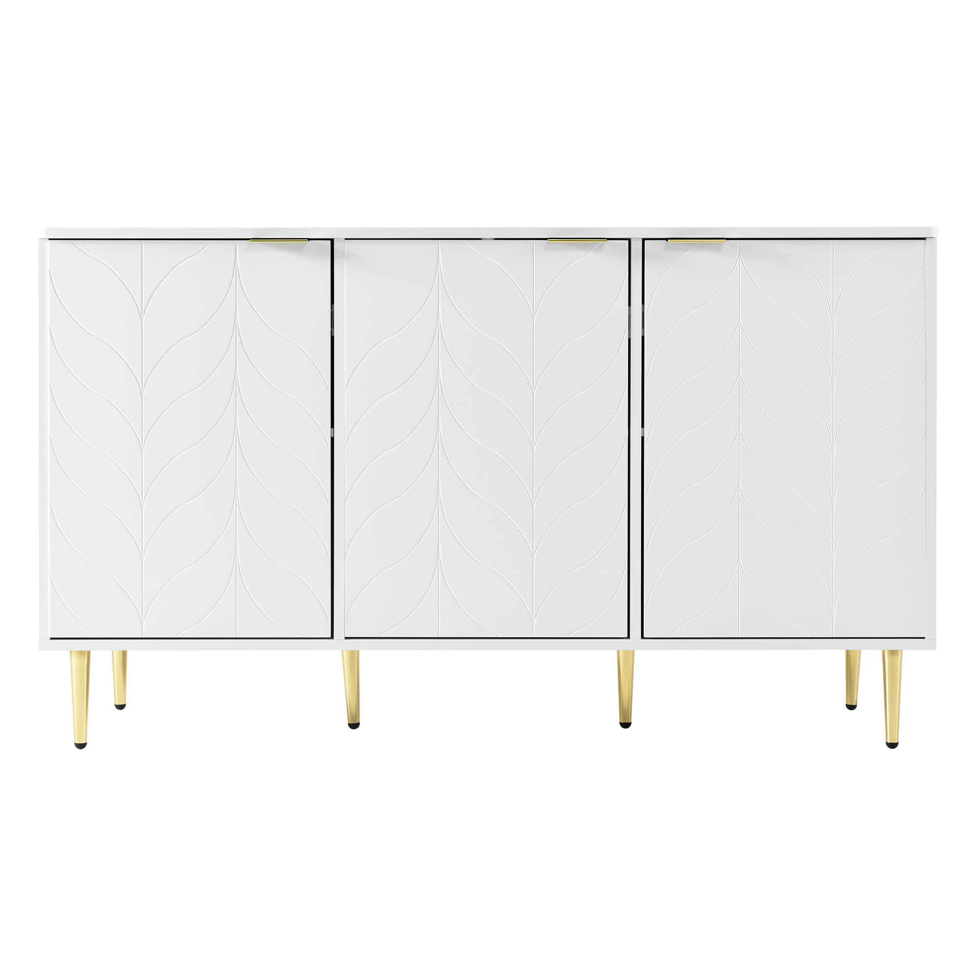 - Buffet moderne 2 niveaux et 6 compartiments 127L*45P*75H blanc