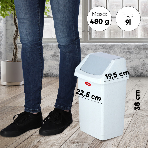 Curver Kosz Na Śmieci Uchylny 9 L Granitowy