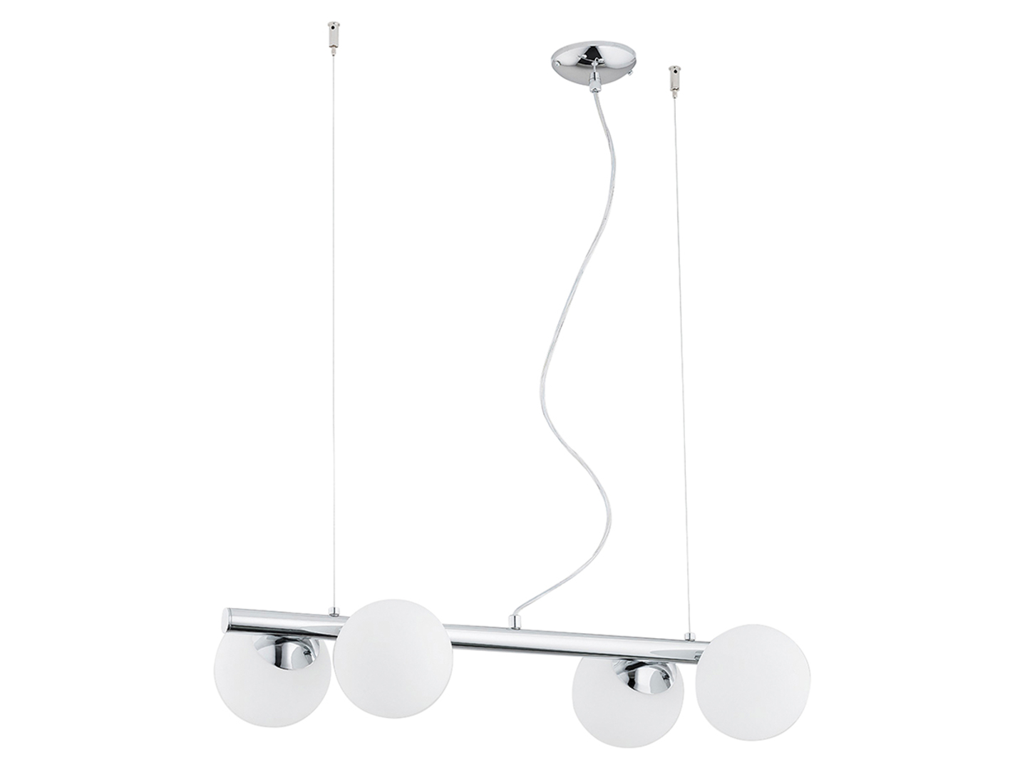 Lampa wisząca Osso 4-punktowa stalowa srebrna