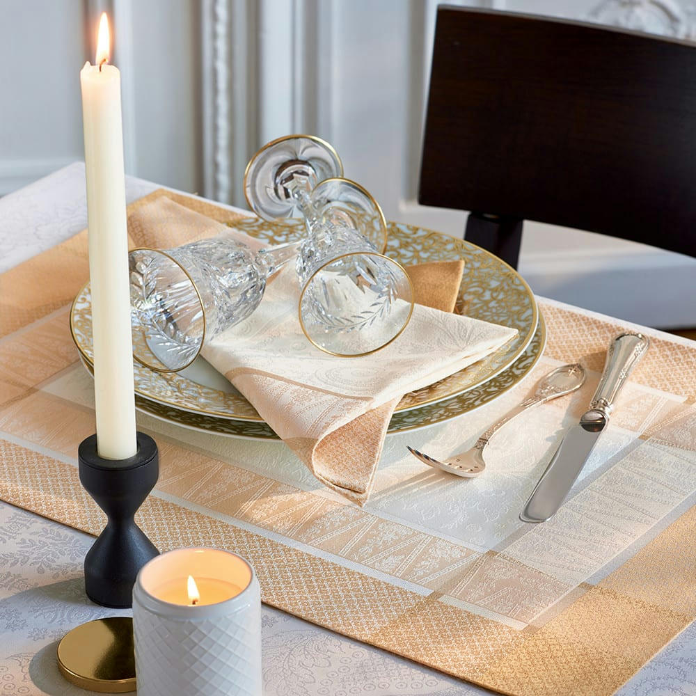 PERSINA OR - Set antitache déperlant coton & autres fibres or 54X39