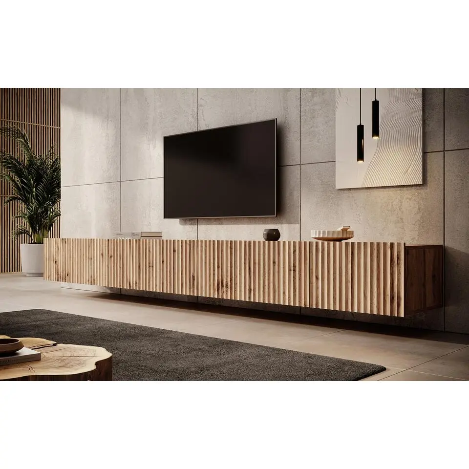 Meubella - TV-Meubel Pepinos - Eiken - 300 cm