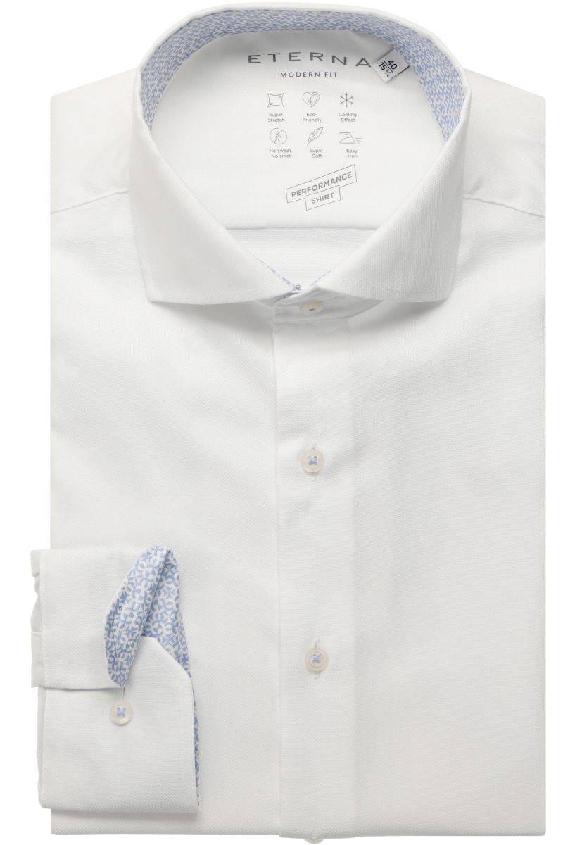 ETERNA Performance Modern Fit Tencel Hemd weiss, Strukturiert