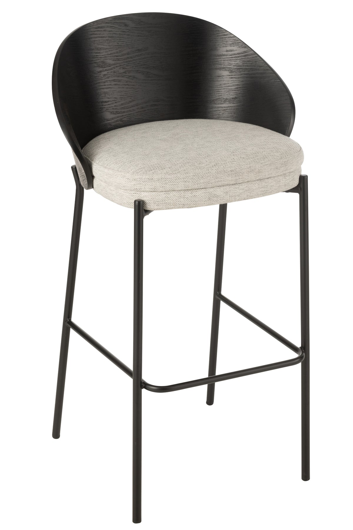 J-Line barstoel Lone - multiplex/metaal - zwart/grijs