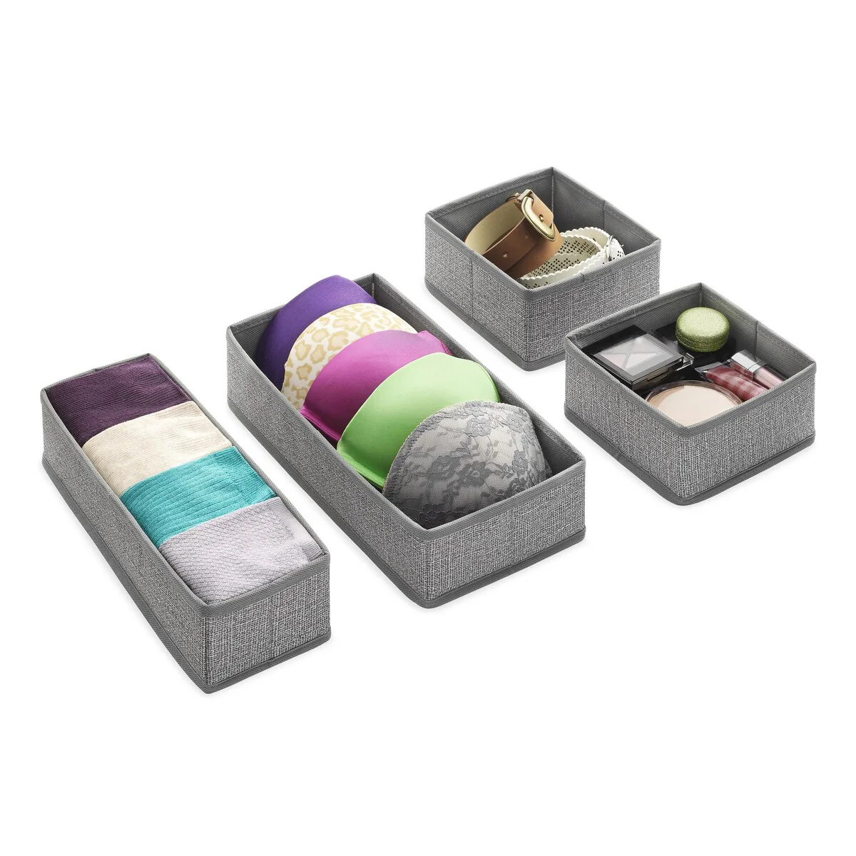 Whitmor Drawer Organizers - Gray - Set of 4
