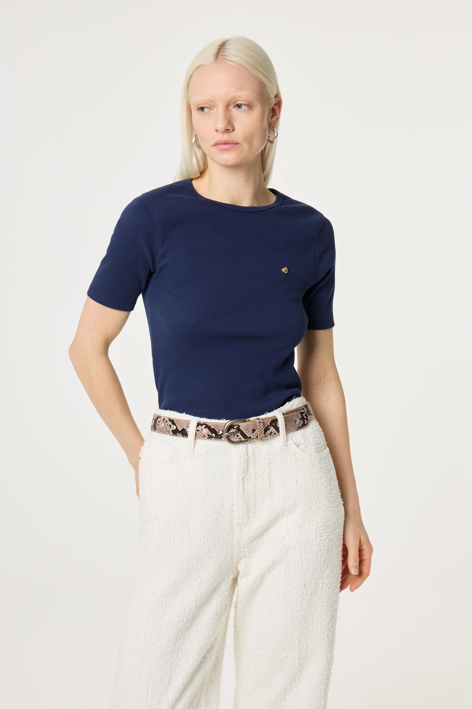 Cut it Out Heart Belt Leather | Beige