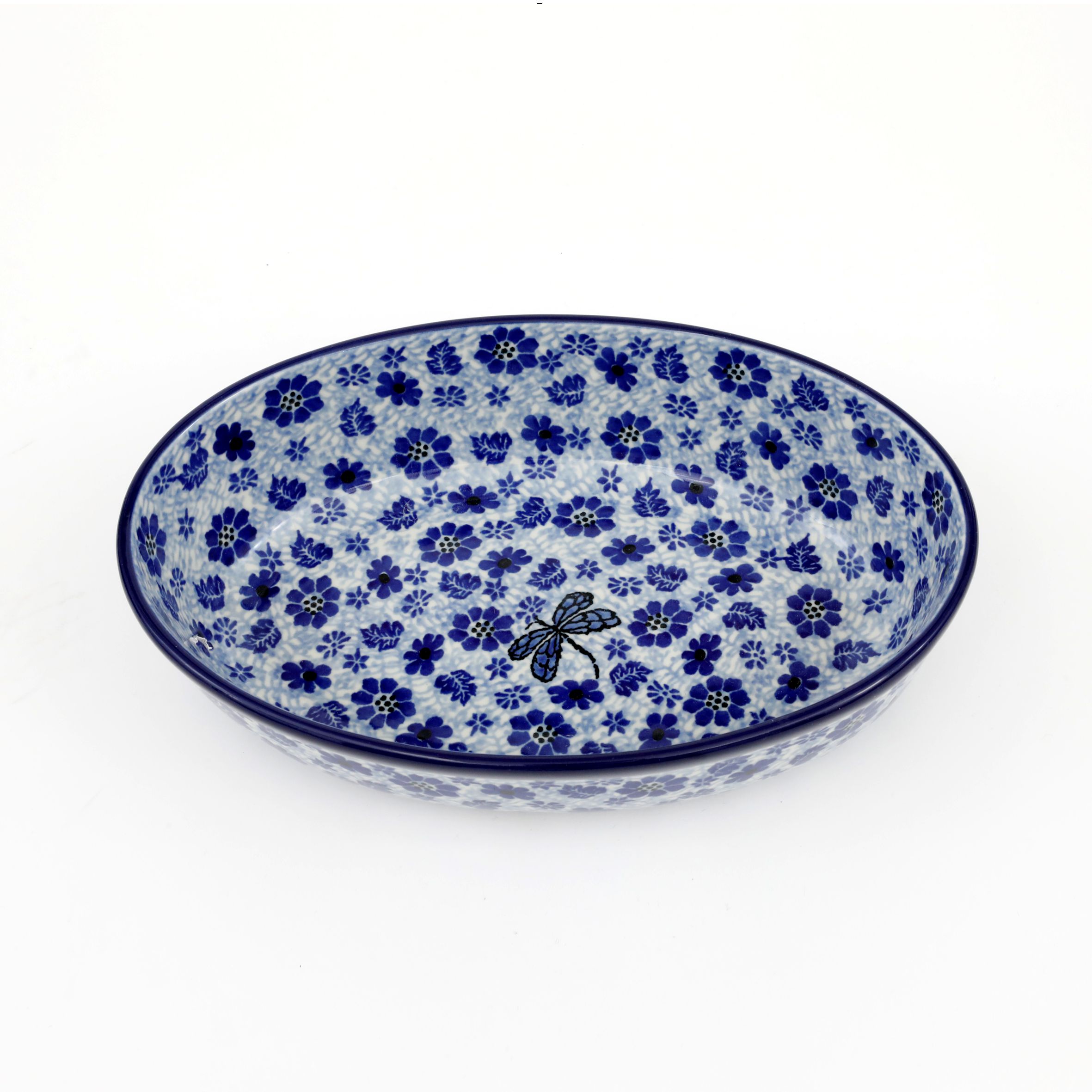 Półmisek owalny 299 24/18,5cm  1443X Ważka w kwiatach