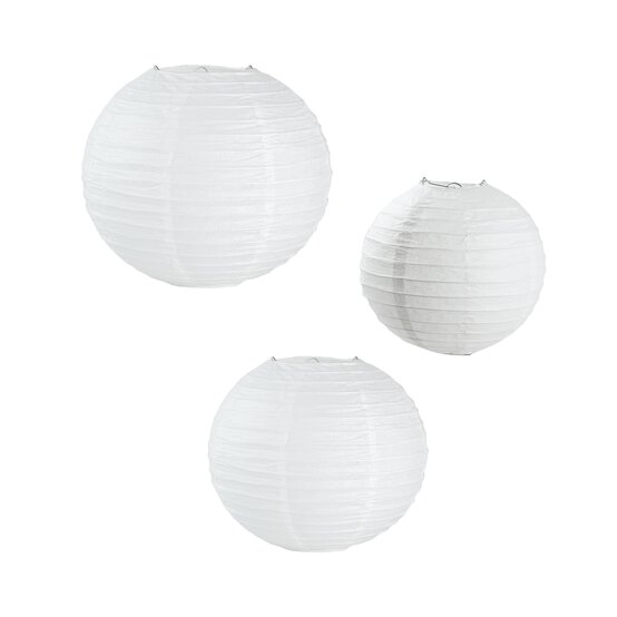 White Paper Lanterns 3 Pack