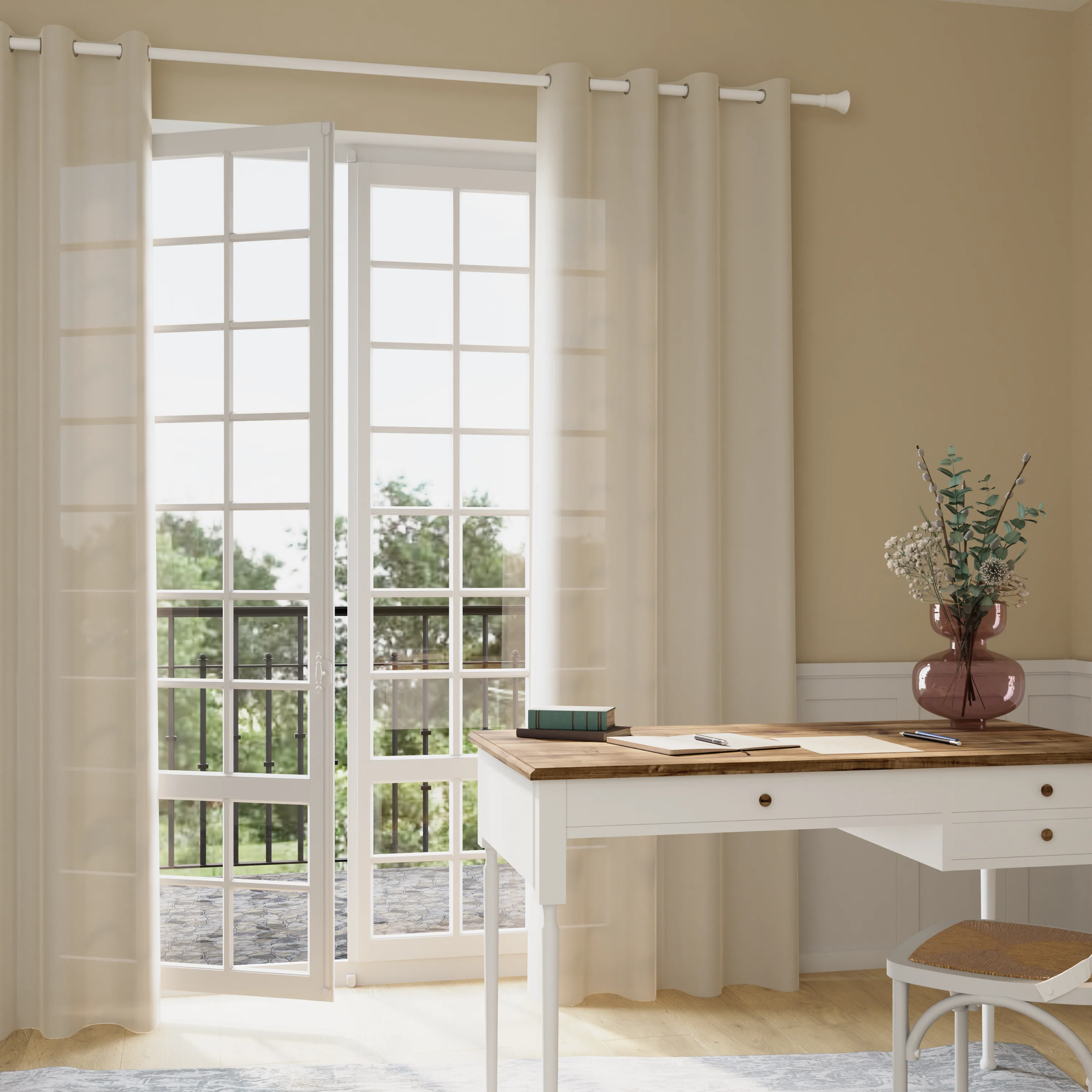 4MURS Voilage ISADORA coloris beige 140 x 240 cm