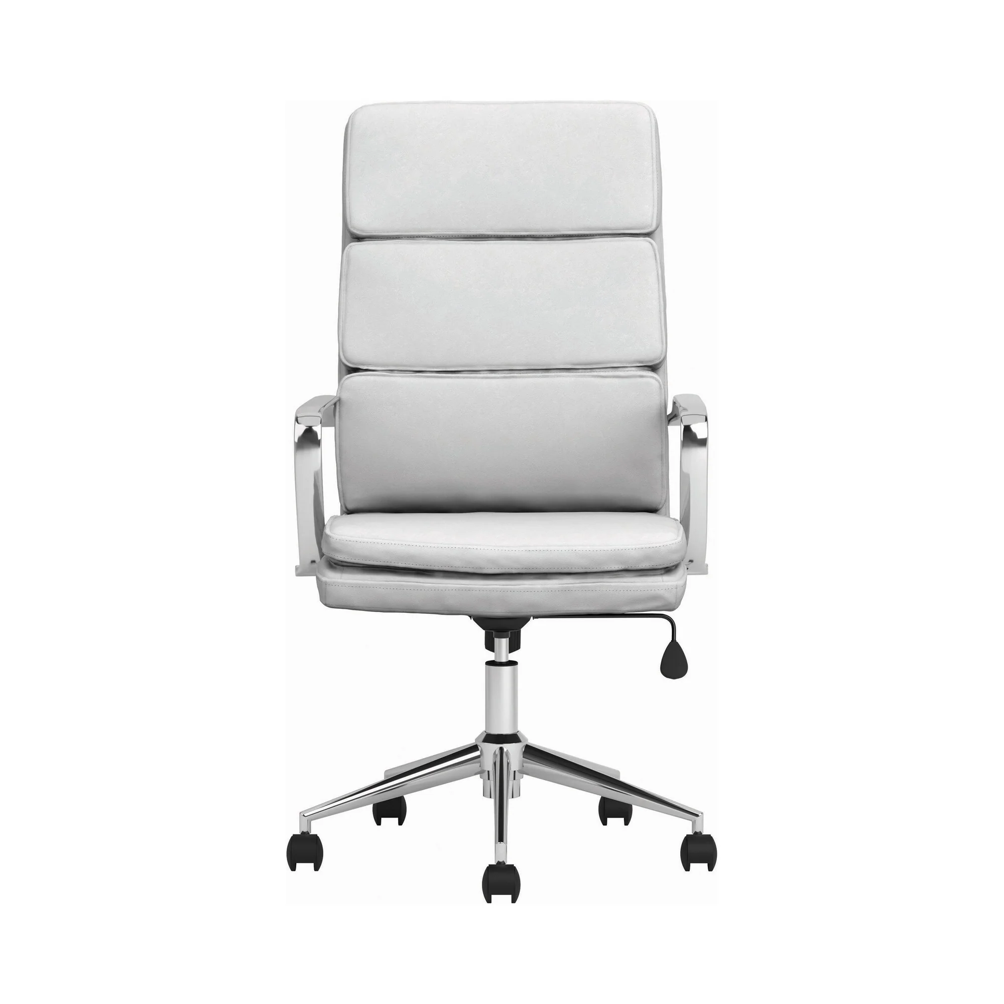 43 Inch Leatherette Office Chair with 5 Star Base, White