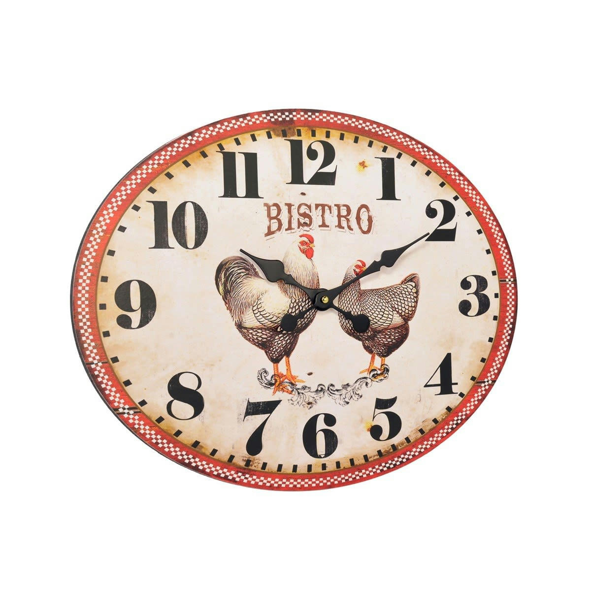- Horloge ovale poules 39x49cm