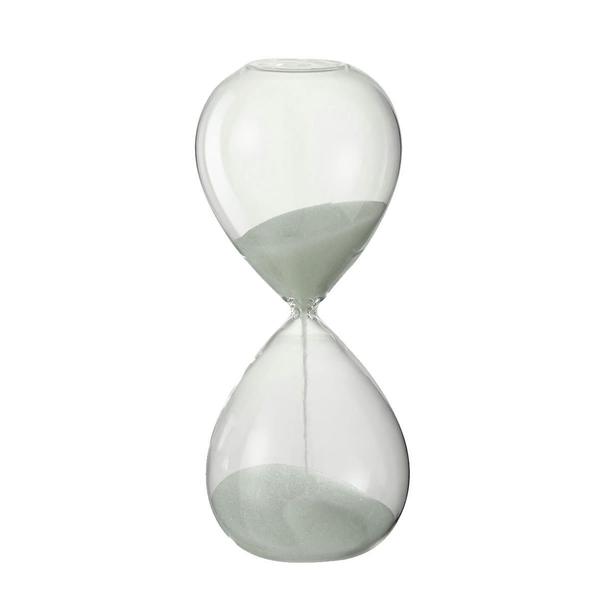 - Sablier de décoration en verre et sable blanc