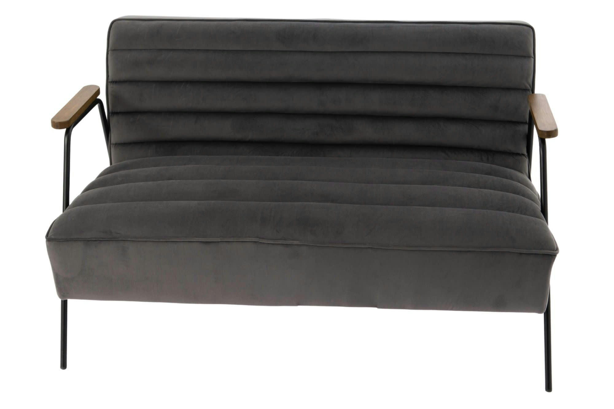 LISBOA - Canapé 2 places relax en velours et métal