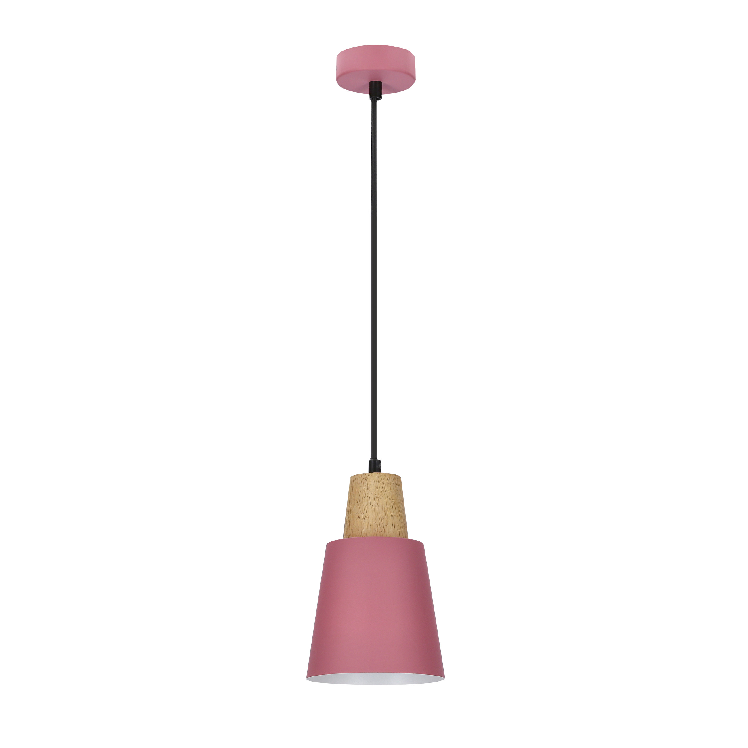 Lampa wisząca różowo-jasne drewno FARO 1xE27x40W wym: 90x17x17 cm Candellux