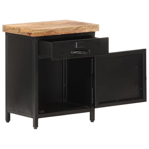 NNEVL Bedside Cabinet 40x30x52 cm Rough Mango Wood