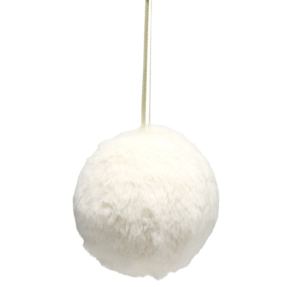 Boule de Noel effet fourrure à suspendre Ø8cm (3 modèles)