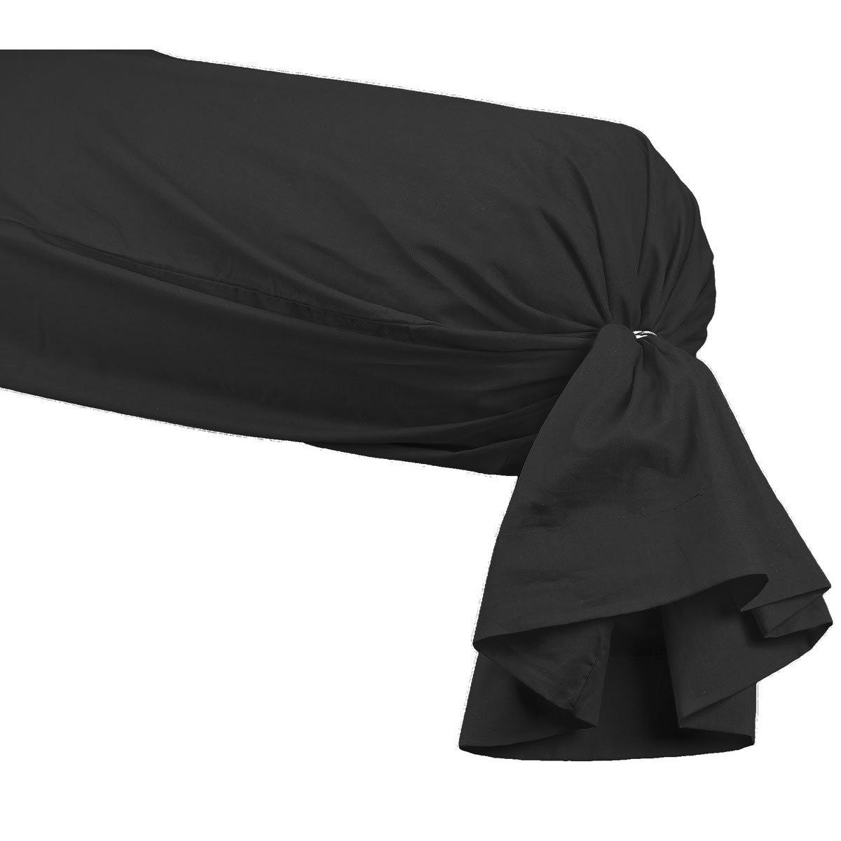 SOFT PERCALE - Taie de traversin en percale Anthracite 45x185 cm