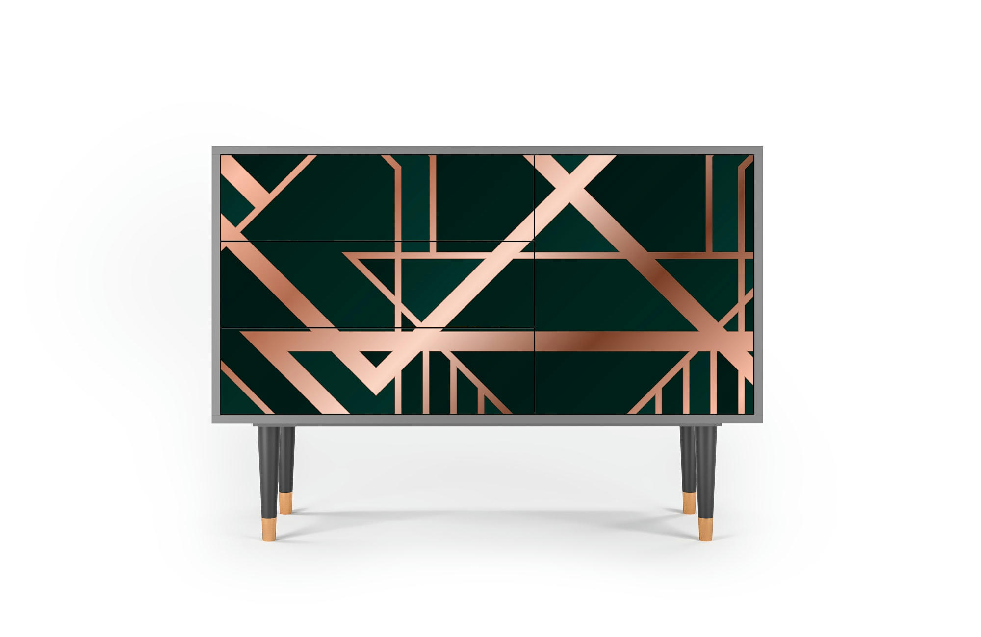 EMERALD GATSBY - Buffet  vert 3 tiroirs et 1 porte L 115 cm