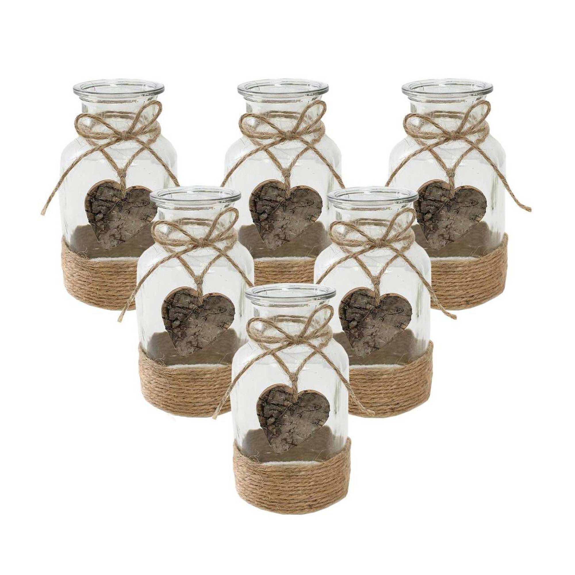 Glass Jar with Jute Wrap 6 Pack Bundle