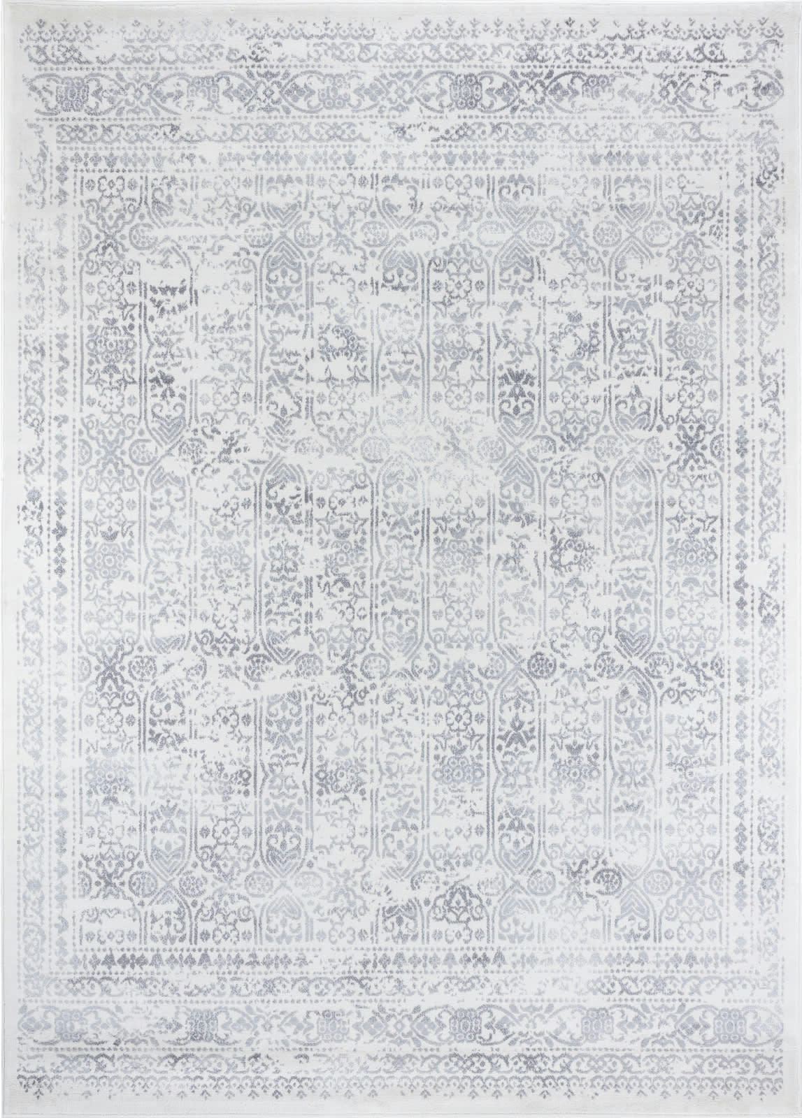 VICKY - Tapis Vintage Oriental Ivoire/Gris Clair 200x275