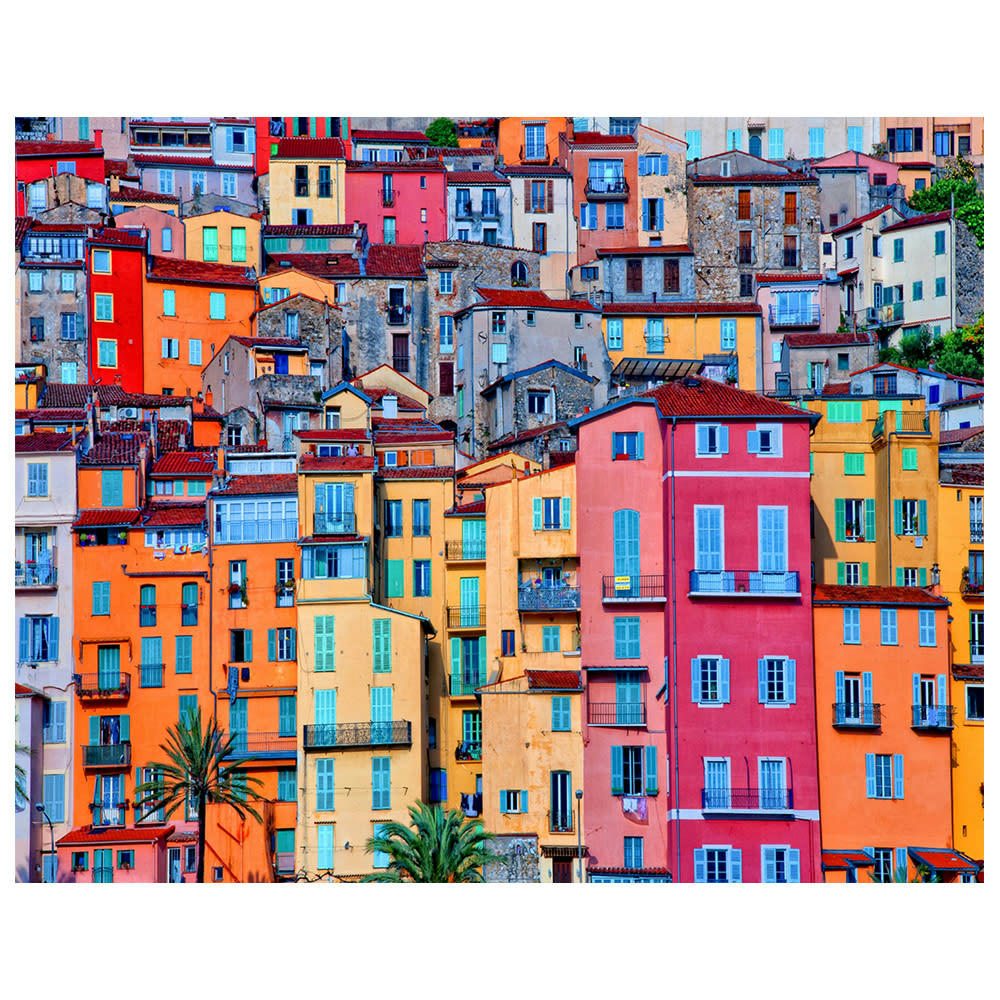 - Tableau impression sur toile quartier coloré 80x100cm