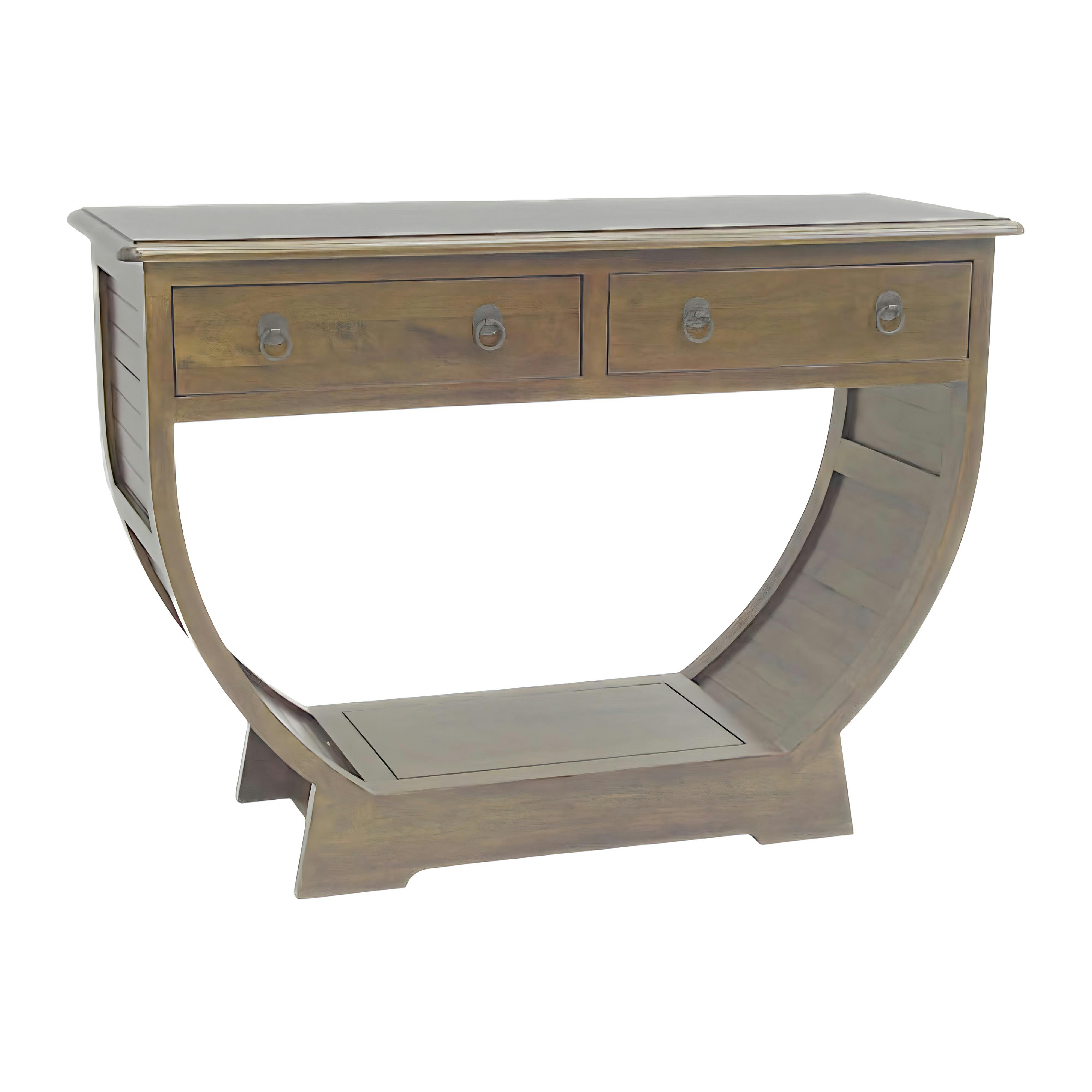Console demi cercle hévéa massif 110x78cm TRADITION