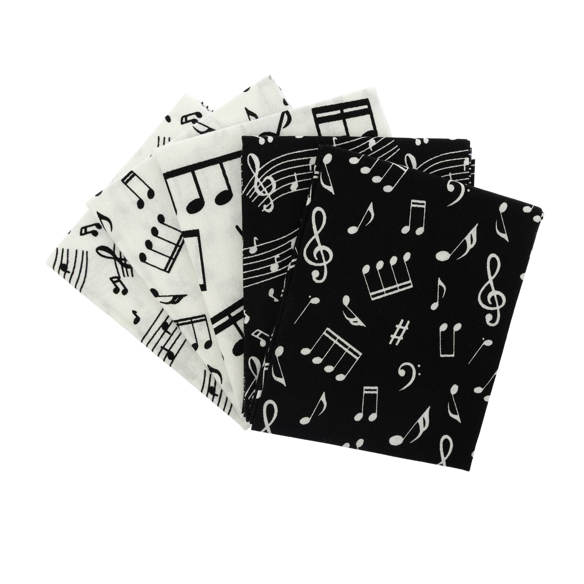 Music Prints Cotton Fat Quarters 5 Pack