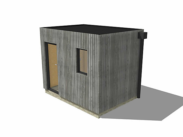 Annexe de jardin sans permis en bois 3,3 x 2,4 x 2,7 m / menuiseries alu k-line