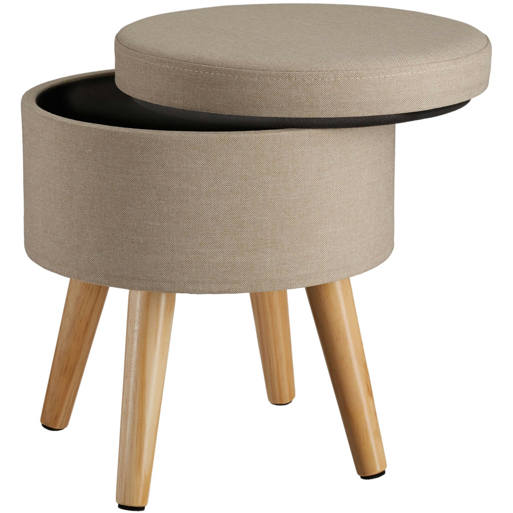 - Banc Tabouret Coffre de rangement Rond sable