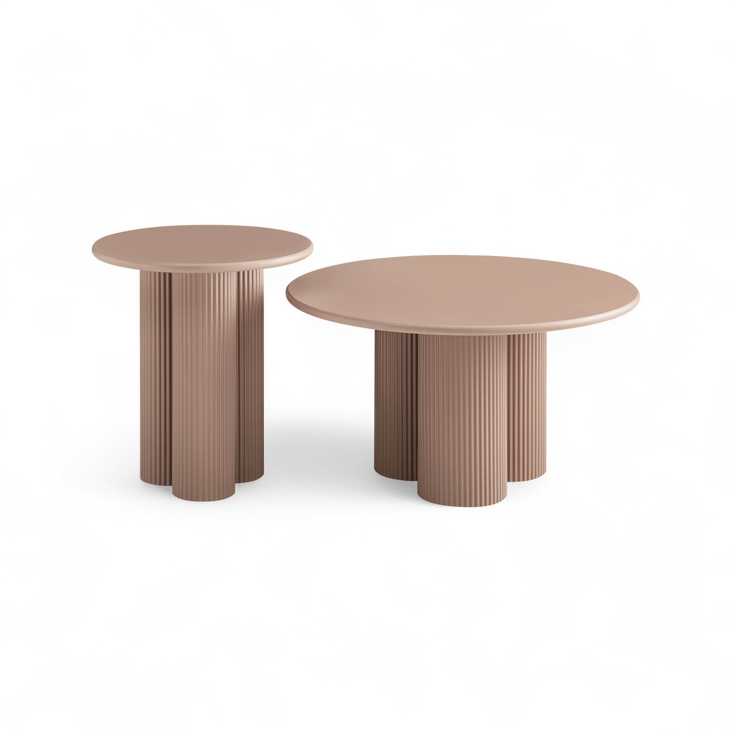 Furnhouse salontafel set Flow - Mokkamousse - Ø 50/80 cm