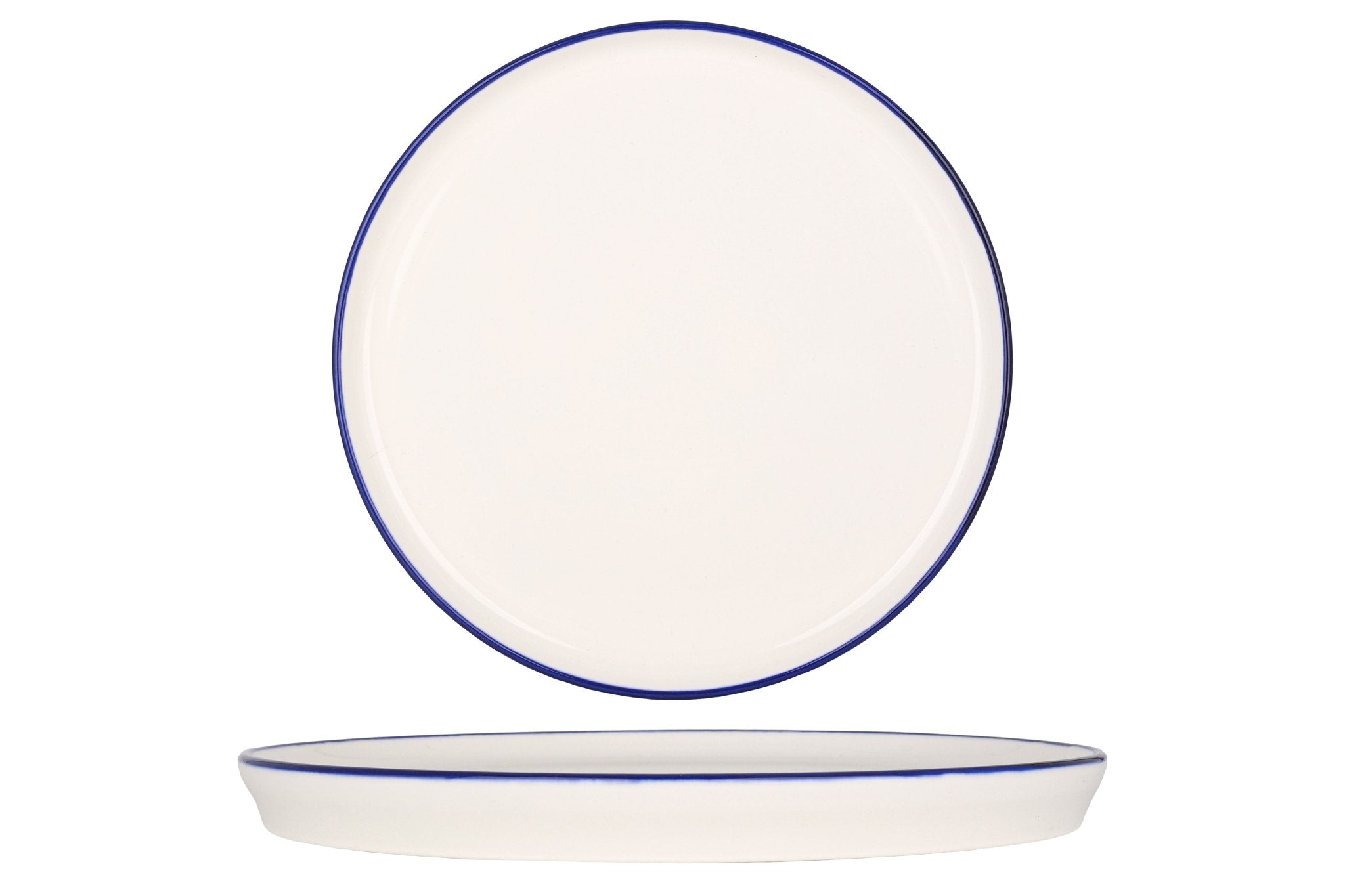 Rinart Dinerbord - Blue Edge - Porselein - 26 cm - set van 6