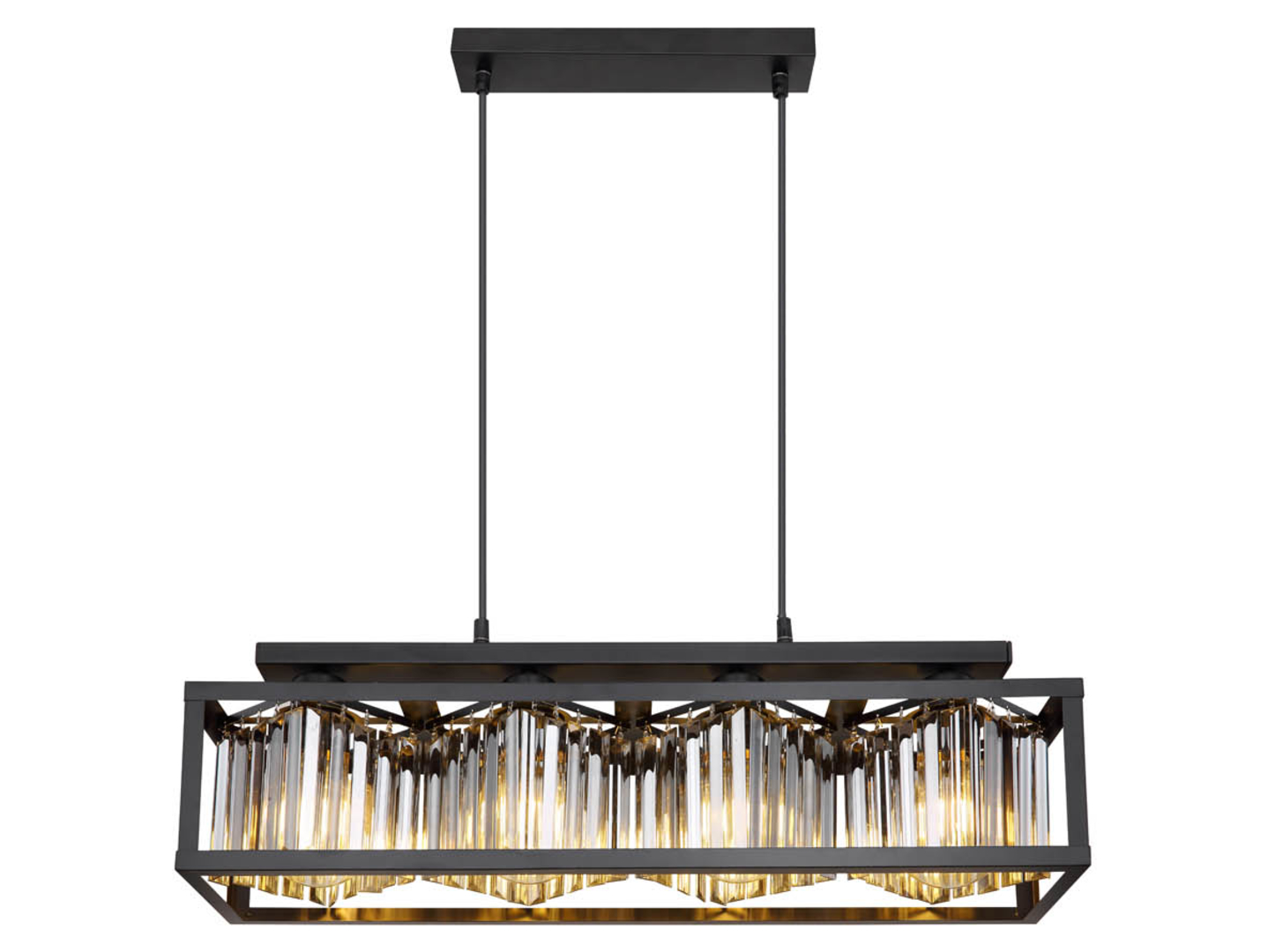 Lampa wisząca Mathilde 4-punktowa metalowo-szklana czarna
