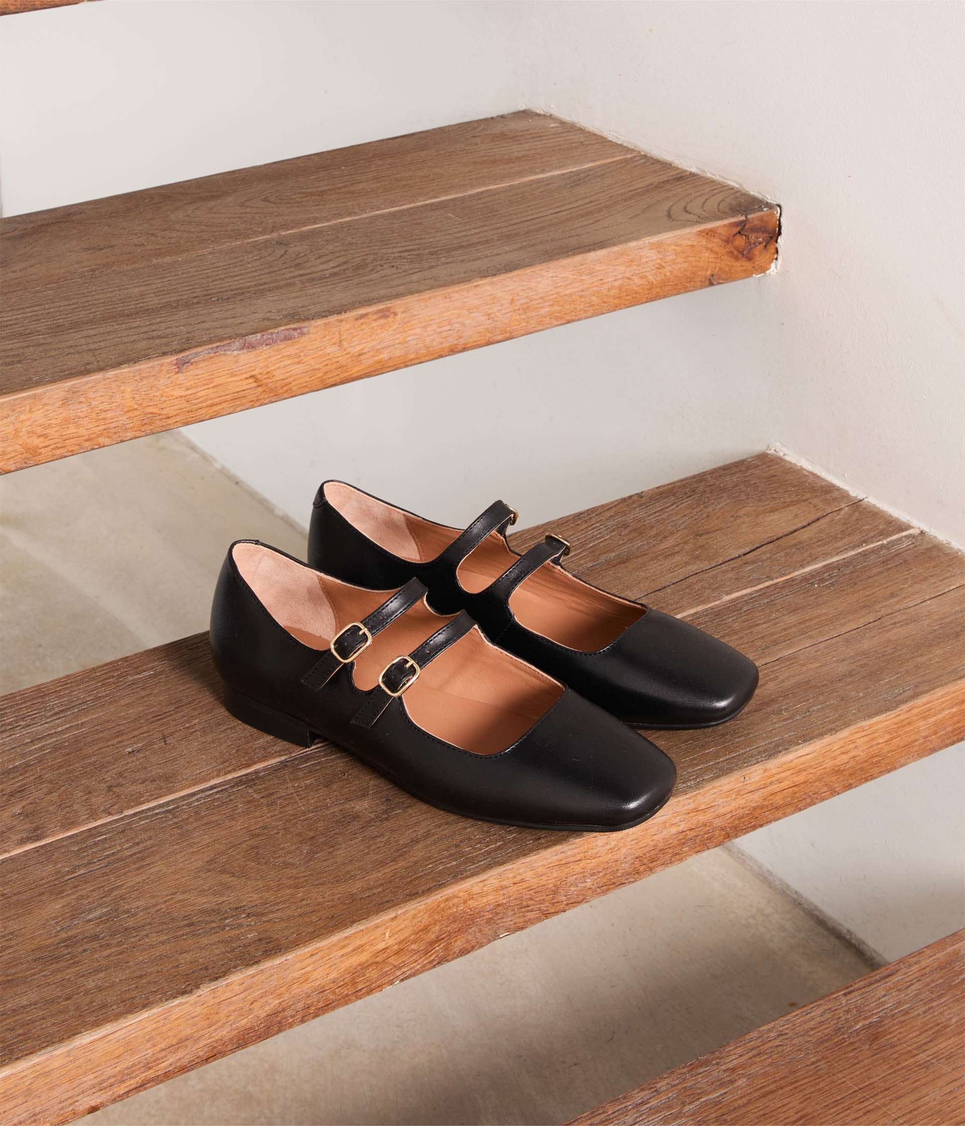 Babies cuir noir Aurella