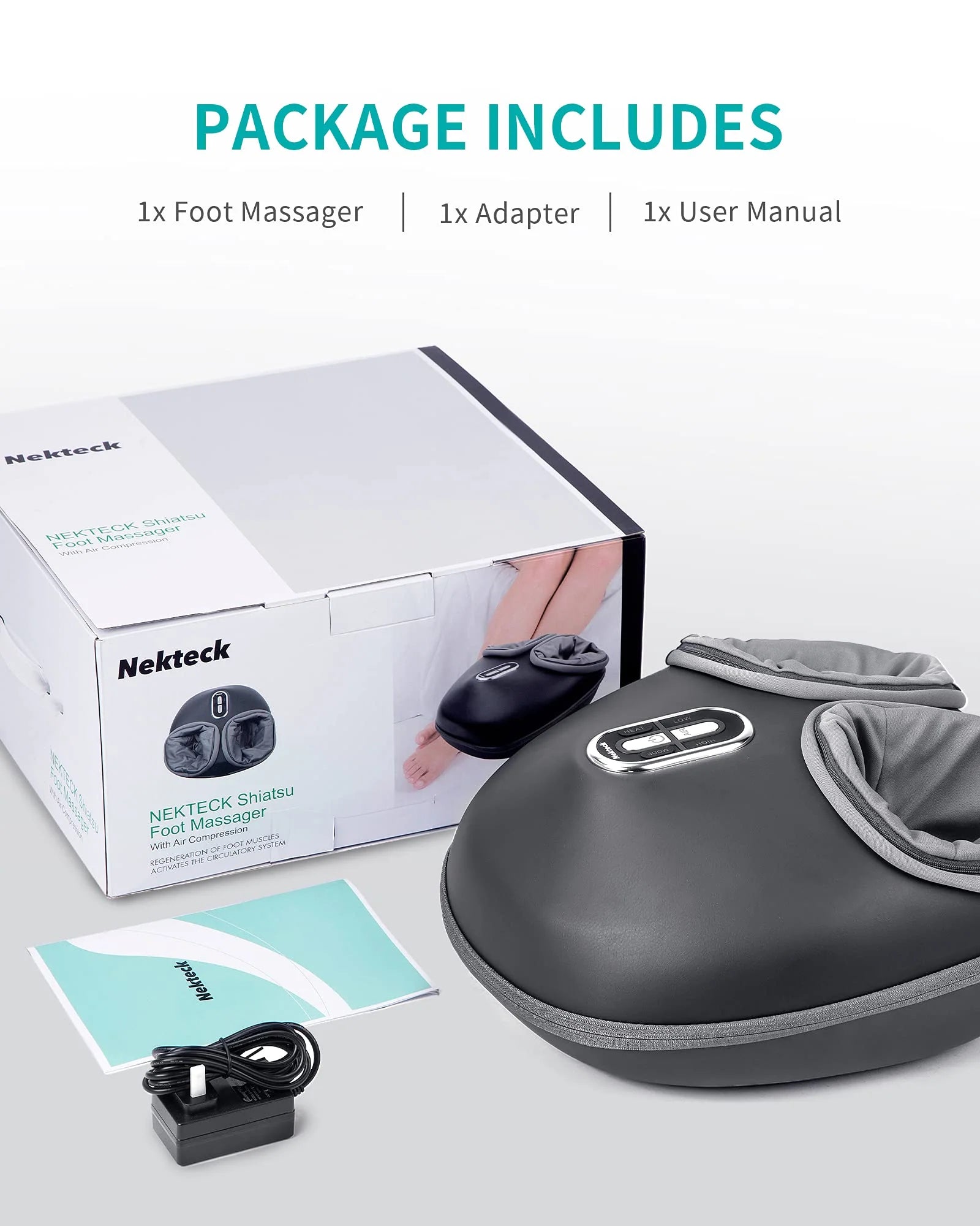 Nekteck Shiatsu Foot Massager Machine with Soothing Heat