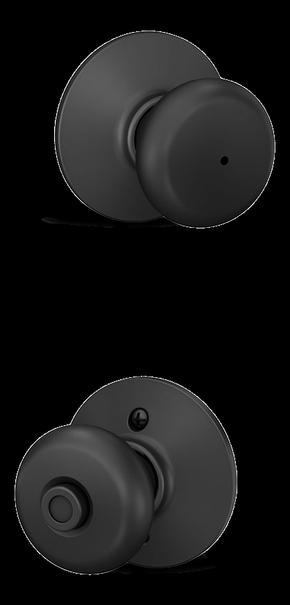 Schlage Plymouth Privacy Door Knob Lock Set, Matte Black