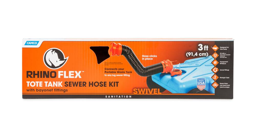 CAMCO 39768 RhinoFLEX Tote Tank Sewer Hose Kit
