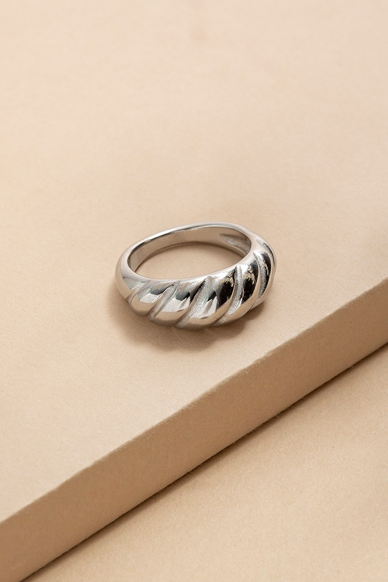 Noelle Stainless Steel Croissant Ring