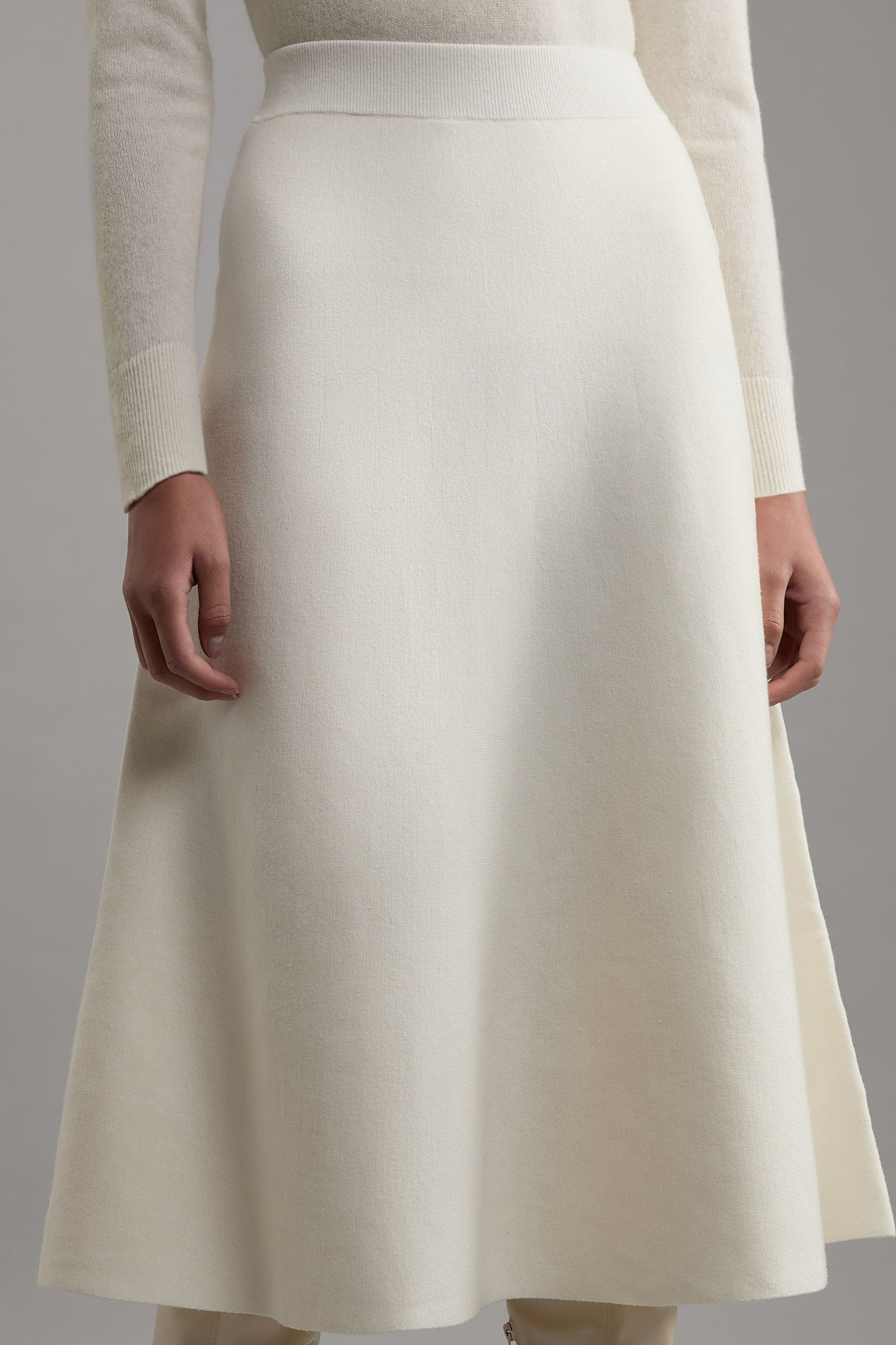 KarenMillen Viscose Blend Milano Knit Full Midi Skirt
