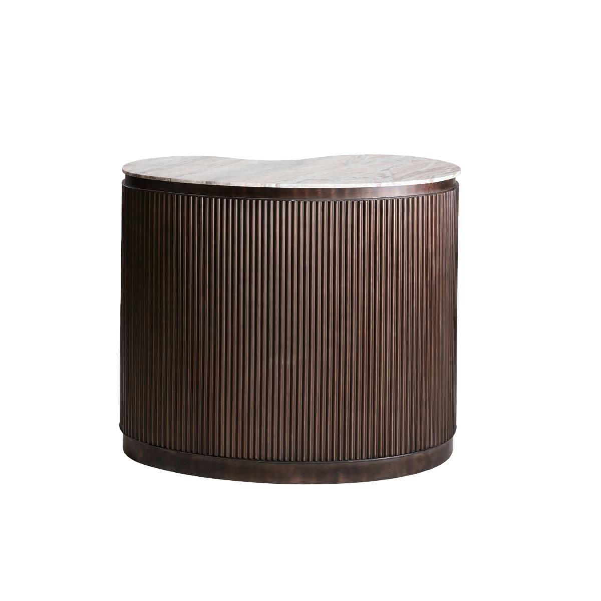 - Meuble bar en métal marron 120 cm